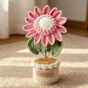 Handmade Crochet Flower Pot
